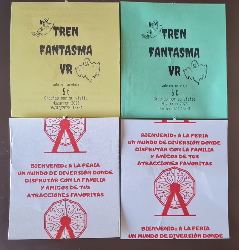 Rollos de Papel Térmicos de Colores para TPV de Feria con Letras por Detrás